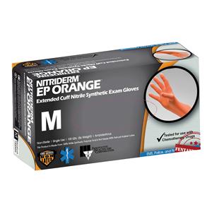 NitriDerm EP Nitrile Exam Gloves Medium Orange Non-Sterile