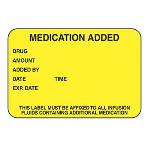 Warning Labels Mdctn Add Label Must Be Affixed To All Yellow 1-3/4x2-3/4 1000/Pk