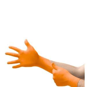 Microflex Blaze Nitrile Exam Gloves Medium Extended Orange Non-Sterile