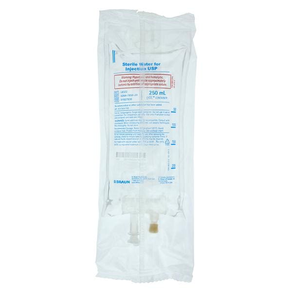 Excel IV Bag Sterile Water 250mL Flexible Bag Container Ea