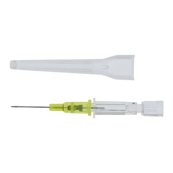 Introcan Safety IV Catheter Safety 24 Gauge 3/4" Yellow Straight Ea