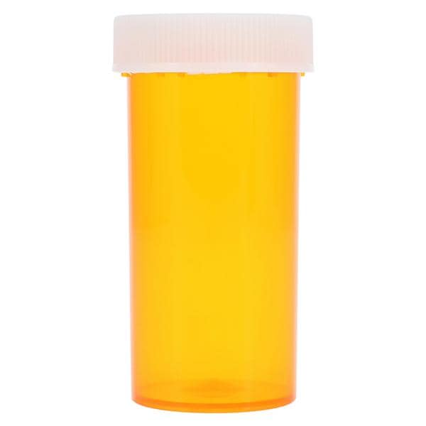 Medicine Vial Plastic 1-1/4" 13 Dram Amber Reusable Non-Sterile 320/Ca