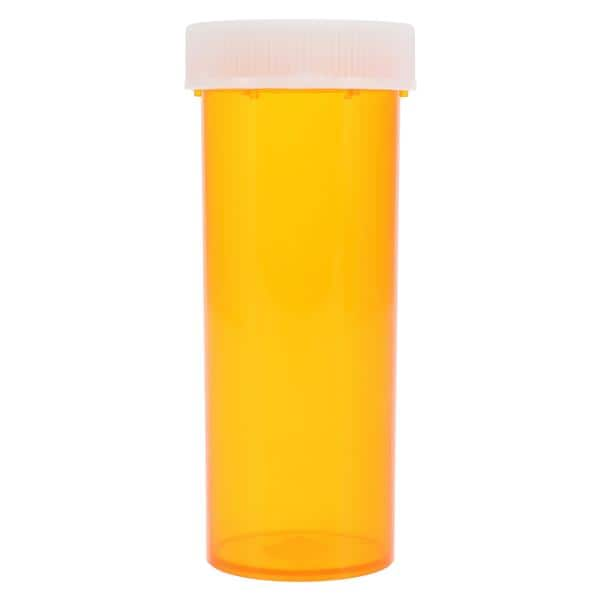 Medicine Vial Plastic 1-1/4" 16 Dram Amber Reusable Non-Sterile 270/Ca