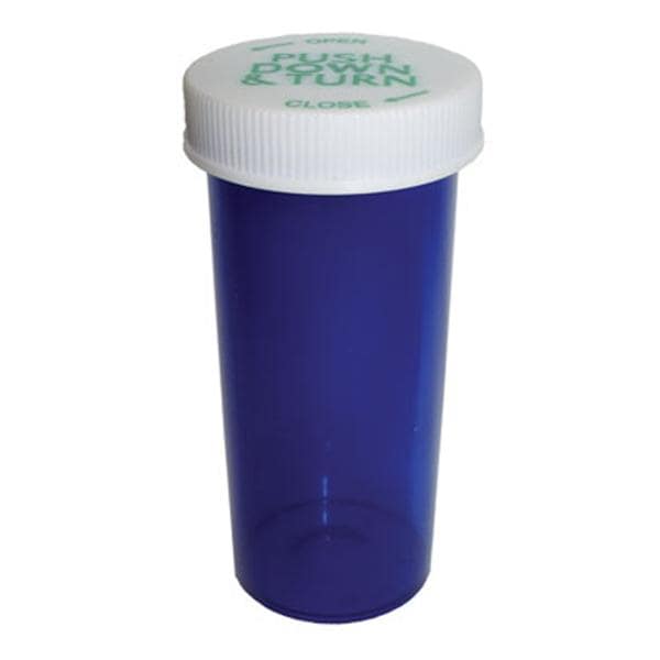 Medicine Vial Plastic 16 Dram Blue Reusable Non-Sterile 270/Ca