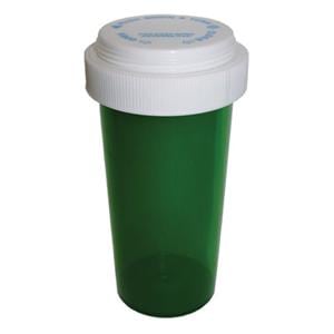 Medicine Vial Plastic 8 Dram Green Reusable 410/Ca