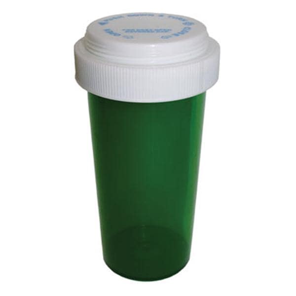 Medicine Vial Plastic 8 Dram Green Reusable 410/Ca