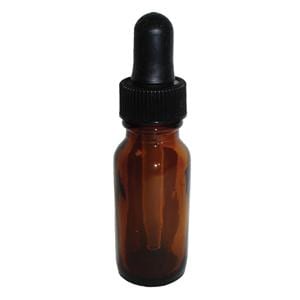 Dropper Bottle Plastic 0.5oz Amber Reusable Oval 12/Pk