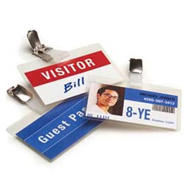 Laminating Pouches ID Badge w/ Clip 2.5 in x 3.75 in 25/Pack 25/Pk