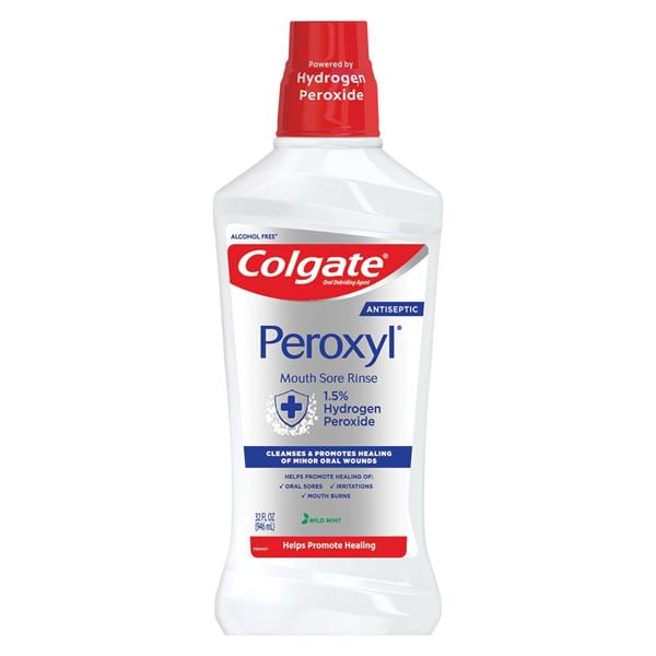 Colgate Peroxyl Mouth Sore Rinse 32 oz Mild Mint Alcohol Free 32oz/Bt