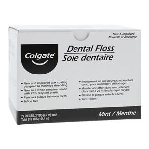 Colgate Floss Waxed 3 Yards Mint Trial Size 72/Ca