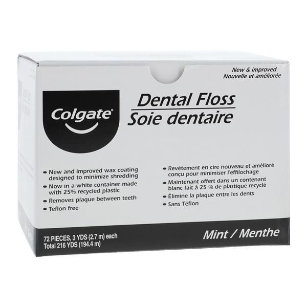 Colgate Floss Waxed 3 Yards Mint Trial Size 72/Ca