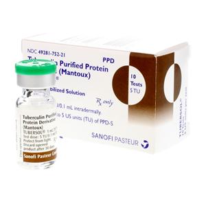 Tubersol PPD Tuberculin Injection 5TU/0.1mL 10 Tests MDV 1mL