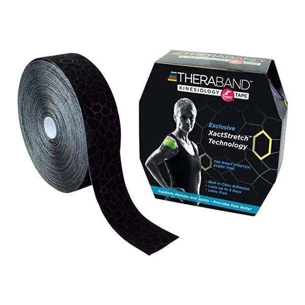 TheraBand Kinesiology Tape 98% Cotton/2% Spandex 2"x103.3' Black Ea