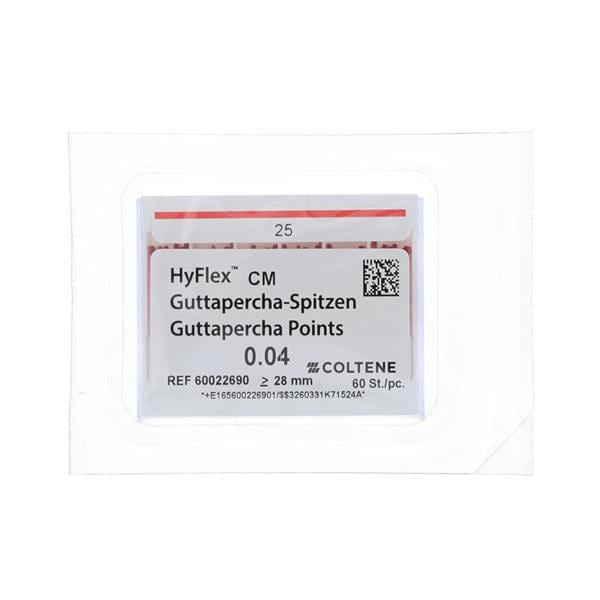 Hyflex CM Gutta Percha Points Size #25 Red 60/Pk