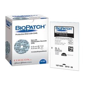 Bio-Patch Chlorhexidine Gluconate IV Dressing 1" Diameter Sterile Disk 4mm Hole