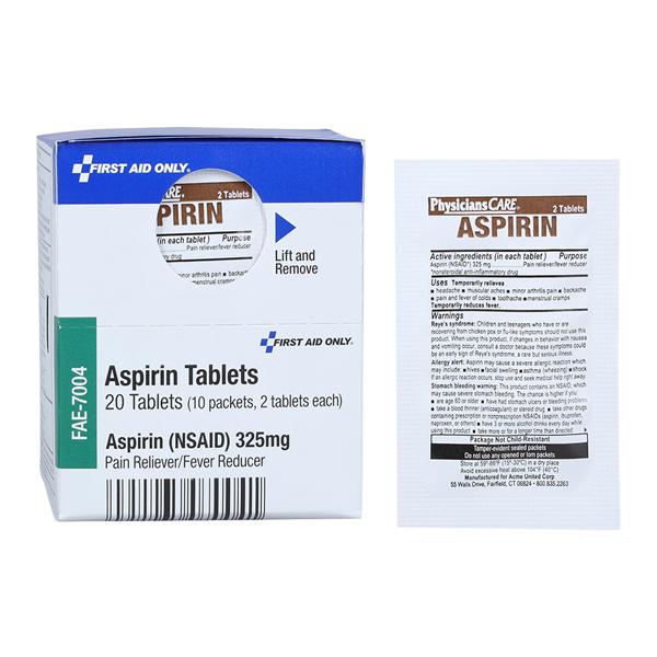 Aspirin Tablets 325mg Refill 2/Pack 10/Bx