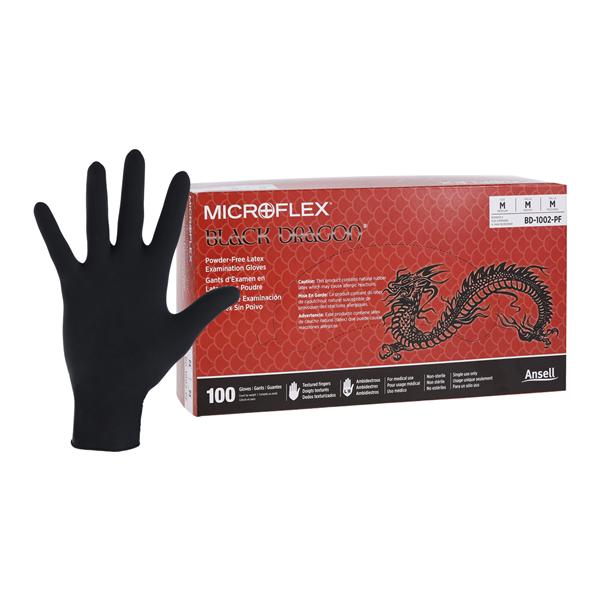 MICROFLEX Black Dragon Exam Gloves Medium Standard Black Non-Sterile