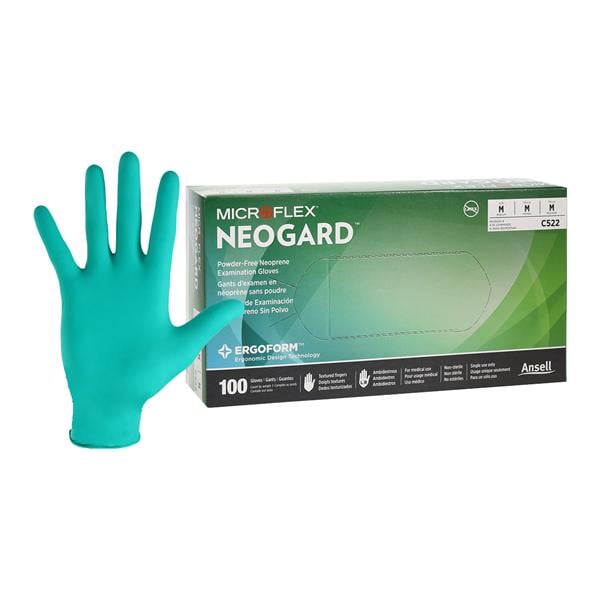 MICROFLEX Neogard Neoprene Exam Gloves Medium Standard Green Non-Sterile