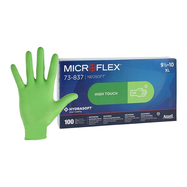 MICROFLEX Neosoft Neoprene Exam Gloves X-Large Standard Green Non-Sterile