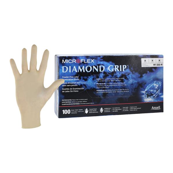 MICROFLEX Diamond Grip Exam Gloves Medium Standard Natural Non-Sterile