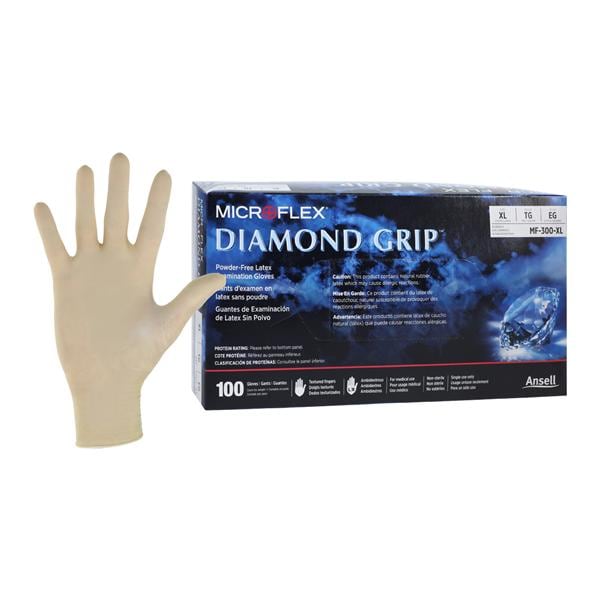 MICROFLEX Diamond Grip Exam Gloves X-Large Standard Natural Non-Sterile