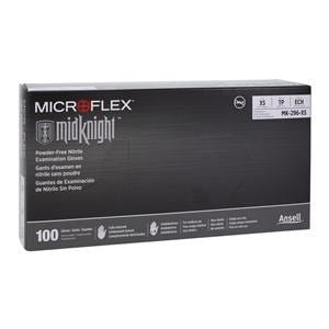 MICROFLEX MidKnight Nitrile Exam Gloves X-Large Standard Black Non-Sterile