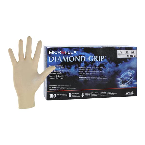 MICROFLEX Diamond Grip Exam Gloves X-Small Standard Natural Non-Sterile