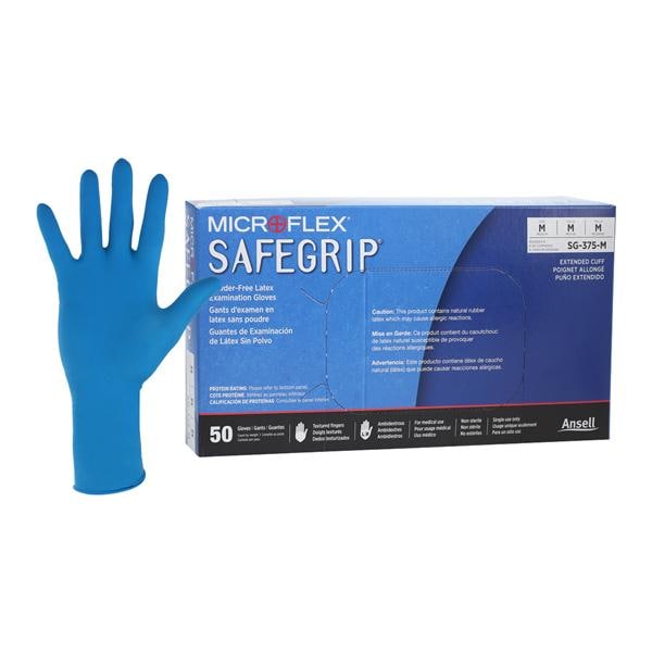 MICROFLEX SafeGrip Exam Gloves Medium Extended Blue Non-Sterile