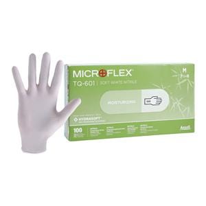 MICROFLEX Soft White Nitrile Exam Gloves Medium Standard White Non-Sterile