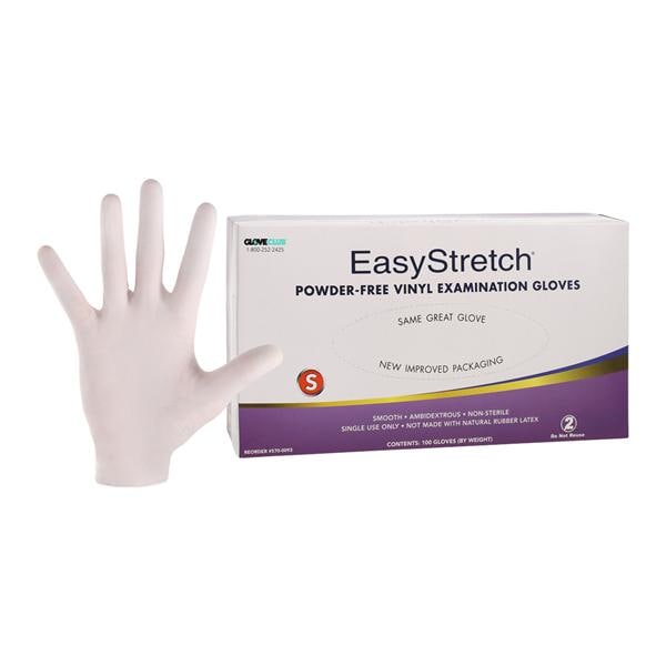 EasyStretch Vinyl Exam Gloves Small Non-Sterile, 20 BX/CA