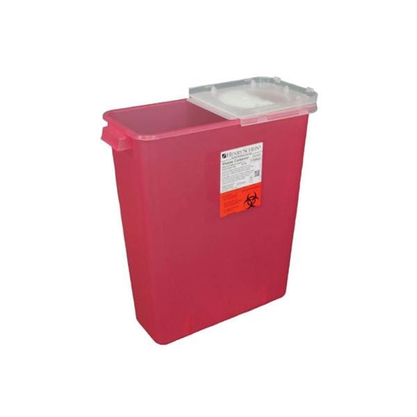 Sharps Container 3gal Red/Clear 12-1/2x6x13-1/2" Ld PP Ea, 10 EA/CA