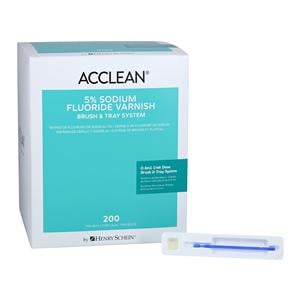 Acclean Fluoride Varnish Brush & Tray Unit Dose 5% NaF 0.4 mL Mint 200/Bx