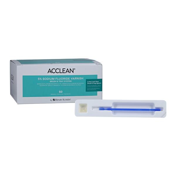 Acclean Fluoride Varnish Brush & Tray Unit Dose 5% NaF 0.4 mL Bubblegum 50/Bx