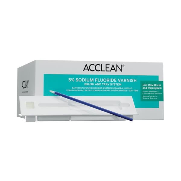 Acclean Fluoride Varnish Brush & Tray Unit Dose 5% NaF 0.4 mL Caramel 50/Bx