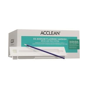 Acclean Fluoride Varnish Brush & Tray Unit Dose 5% NaF 0.4 mL Cherry 50/Bx