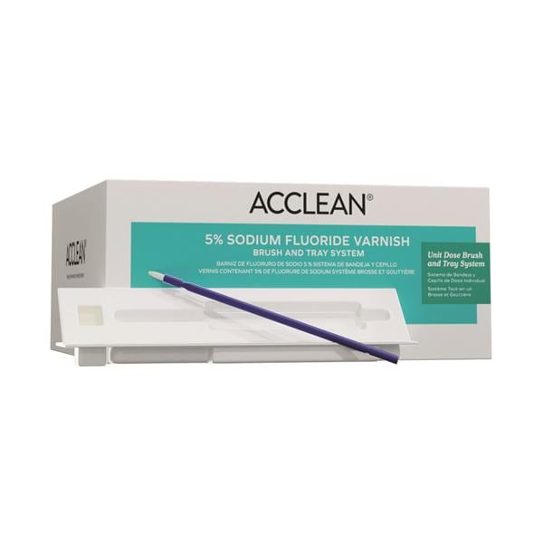 Acclean Fluoride Varnish Brush & Tray Unit Dose 5% NaF 0.4 mL Cherry 50/Bx