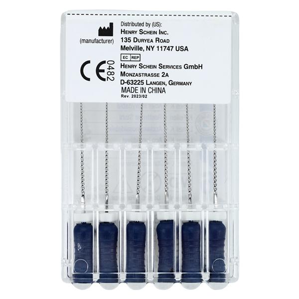 Endoflex Hand K-File 21 mm Size #30 Stainless Steel Blue 6/Bx