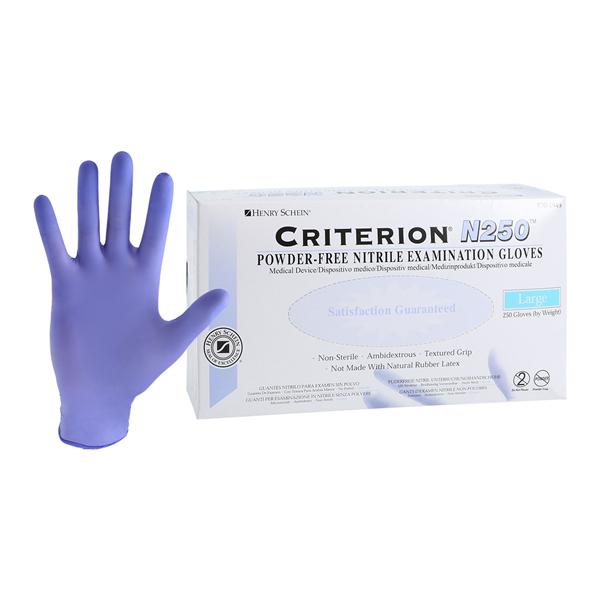 Criterion N250 Nitrile Exam Gloves Large Standard Blue Non-Sterile