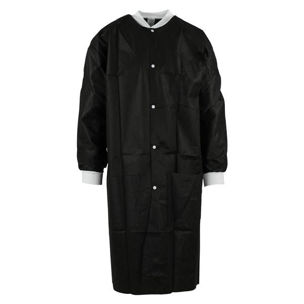 Maxi-Gard Protective Lab Coat SMS Large Black 10/Pk