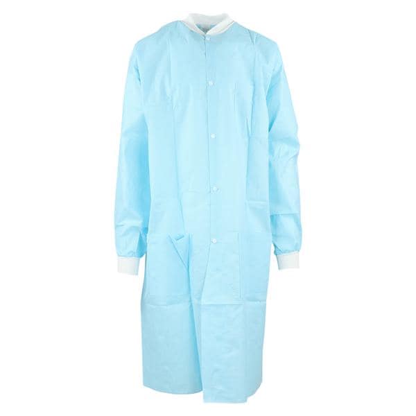 Maxi-Gard Protective Lab Coat SMS Large Sky Blue 10/Pk