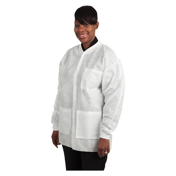 Maxi-Gard Protective Jacket SMS Small White 10/Pk