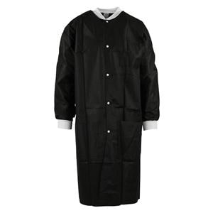 Maxi-Gard Protective Lab Coat SMS Small Black 10/Pk