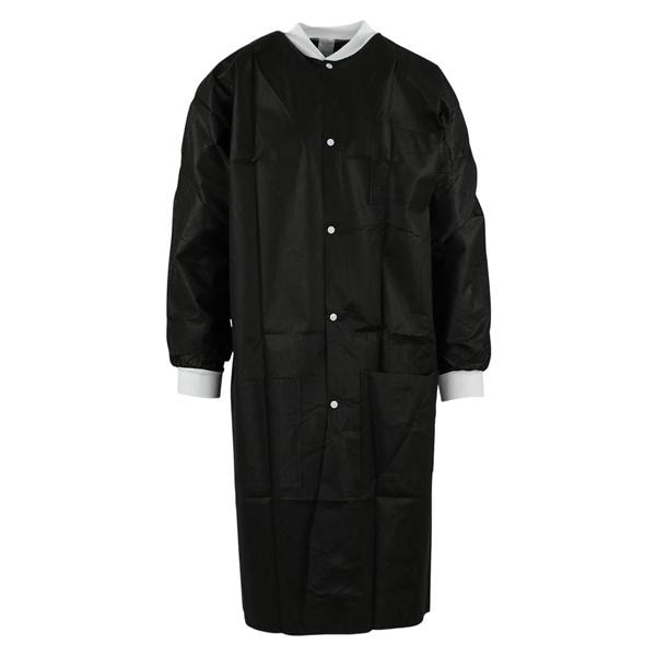 Maxi-Gard Protective Lab Coat SMS Small Black 10/Pk