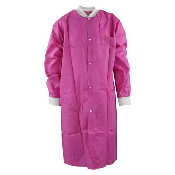 Maxi-Gard Protective Lab Coat SMS Small Raspberry 10/Pk