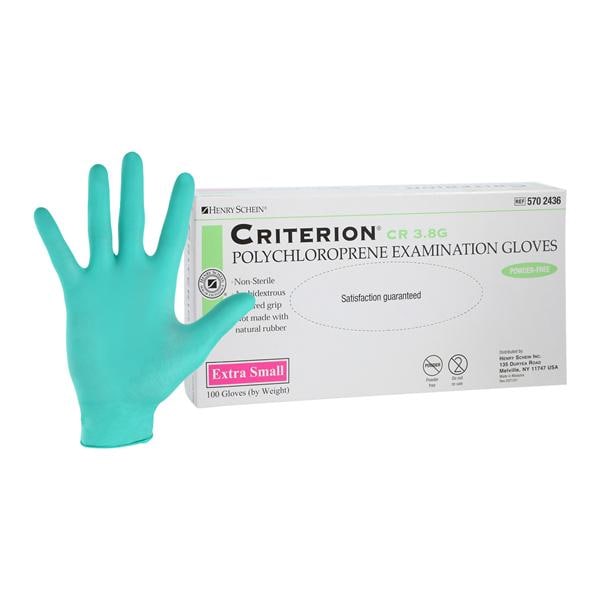 Criterion CR3.8G Chloroprene Gloves X-Small Light Green Non-Sterile, 10 BX/CA