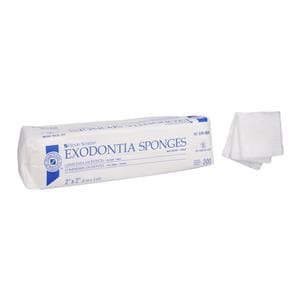 Cotton Filled Exodontia Sponge 2x2" 8 Ply Non-Sterile Square LF