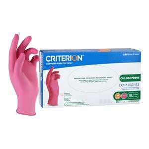 Criterion Polychloroprene Exam Gloves Medium Extended Pink Non-Sterile