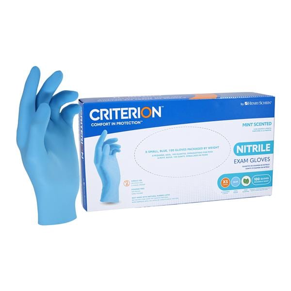 Criterion Nitrile Exam Gloves X-Small 230mm Blue Non-Sterile, 20 BX/CA