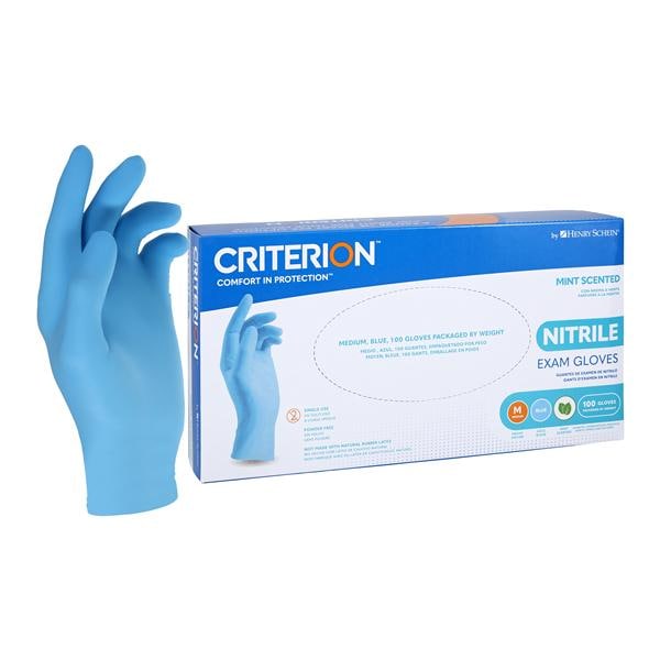 Criterion Nitrile Exam Gloves Medium 230mm Blue Non-Sterile, 20 BX/CA