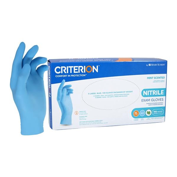 Criterion Nitrile Exam Gloves X-Large 230mm Blue Non-Sterile, 20 BX/CA